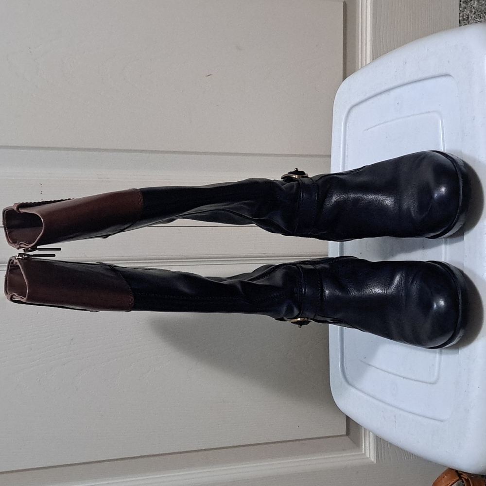 Bandolino "Baya" tall riding boots - genuine leather- women's 6.5 wide calf - Picture 2 of 9